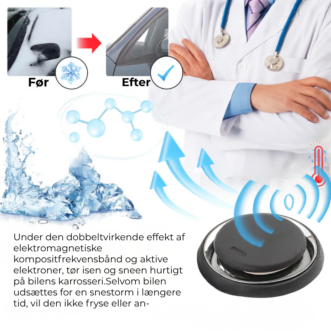 CryoShield AutoDefrost™ | Det smelter direkte – holder glasset klart hele vinteren.